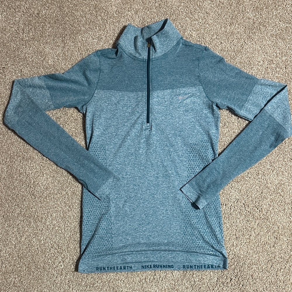 Nike Teal Half-Zip Running Shirt